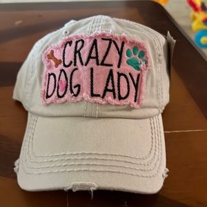 Kbethos khaki "Crazy Dog Lady" distress ball cap
